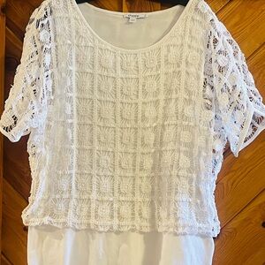 Chico's Ivory Crochet Blouse
